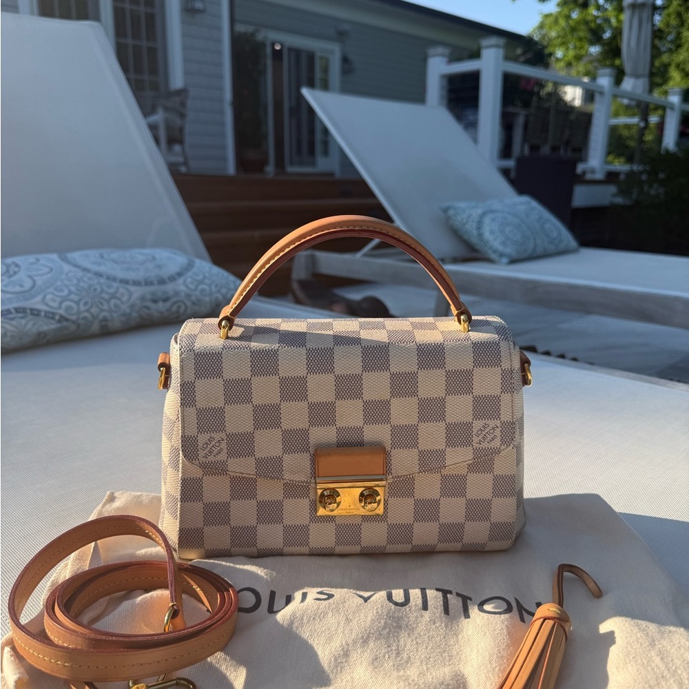 SALE‼️Louis Vuitton Croissette Damier Azur Top Handle Crossbody